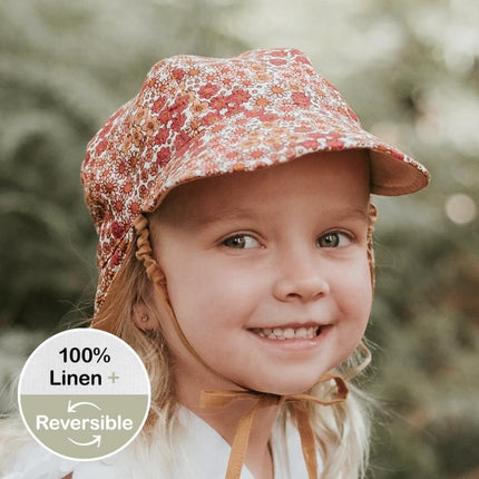 Bedhead Lounger Reversible Infant Flap Hat - Melody / Maize-Bedhead Hats-Hello Charlie