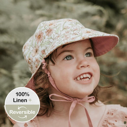 Bedhead Lounger Reversible Infant Flap Hat - Poppy / Rosa-Bedhead Hats-Hello Charlie
