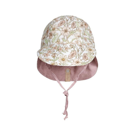 Bedhead Lounger Reversible Infant Flap Hat - Poppy / Rosa-Bedhead Hats-Hello Charlie
