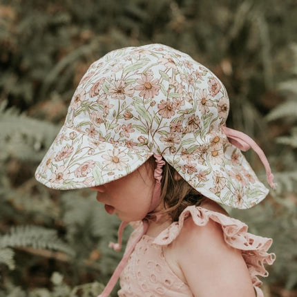 Bedhead Lounger Reversible Infant Flap Hat - Poppy / Rosa-Bedhead Hats-Hello Charlie