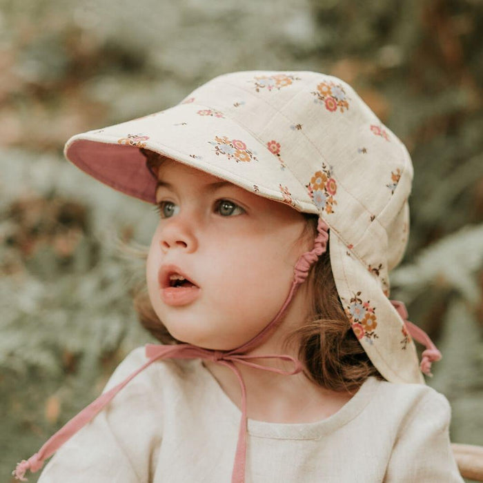 Bedhead Lounger Reversible Infant Flap Hat - Primrose / Rosa-Hello-Charlie