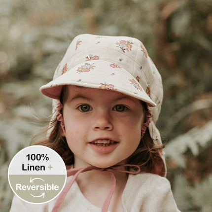 Bedhead Lounger Reversible Infant Flap Hat - Primrose / Rosa-Bedhead Hats-Hello Charlie