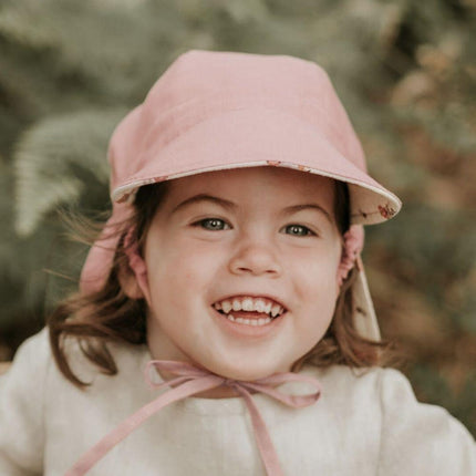Bedhead Lounger Reversible Infant Flap Hat - Primrose / Rosa-Bedhead Hats-Hello Charlie