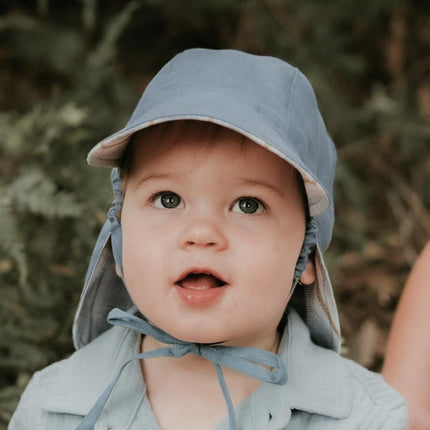 Bedhead Lounger Reversible Infant Flap Hat - Spencer / Steele-Bedhead Hats-Hello Charlie