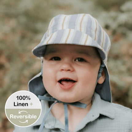 Bedhead Lounger Reversible Infant Flap Hat - Spencer / Steele-Bedhead Hats-Hello Charlie