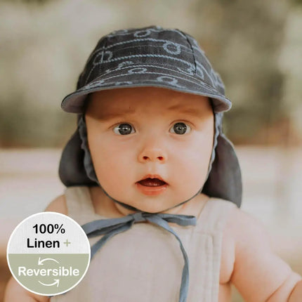 Bedhead Reversible Baby Flap Hat - Crew / Steele-Bedhead Hats-Hello Charlie