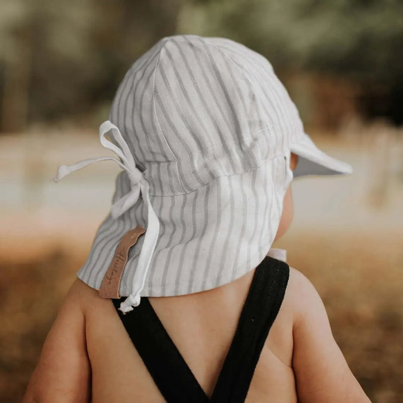 Bedhead Reversible Baby Flap Hat - Finley / Blanc-Bedhead Hats-XXS-Hello Charlie