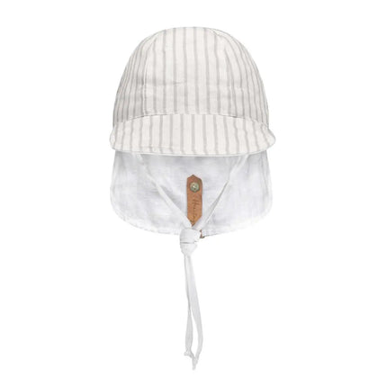 Bedhead Reversible Baby Flap Hat - Finley / Blanc-Bedhead Hats-XXS-Hello Charlie
