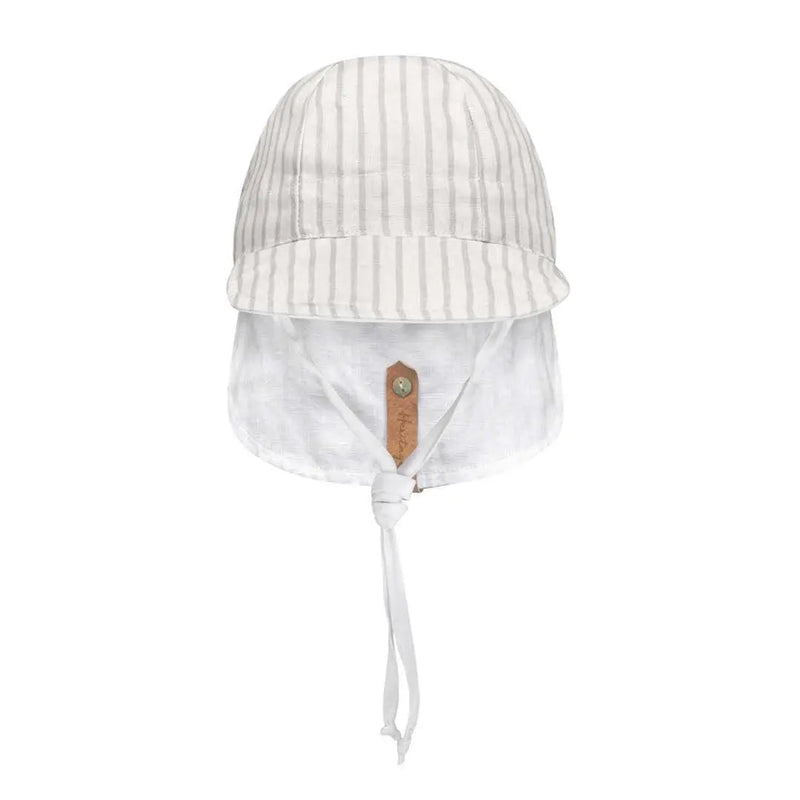 Bedhead Reversible Baby Flap Hat - Finley / Blanc-Bedhead Hats-XXS-Hello Charlie