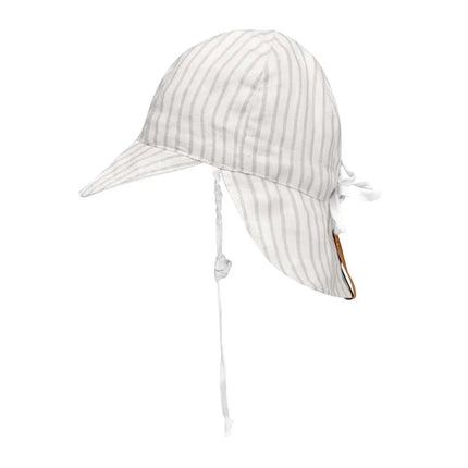 Bedhead Reversible Baby Flap Hat - Finley / Blanc-Bedhead Hats-XXS-Hello Charlie