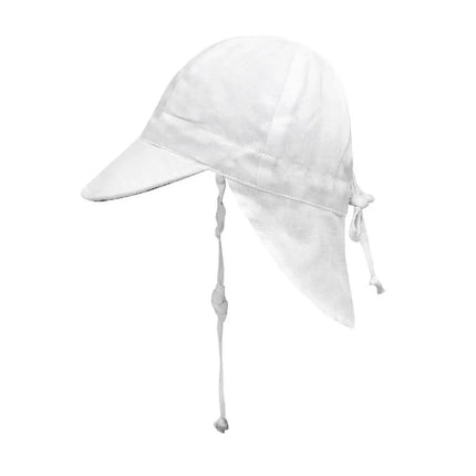 Bedhead Reversible Baby Flap Hat - Finley / Blanc-Bedhead Hats-XXS-Hello Charlie