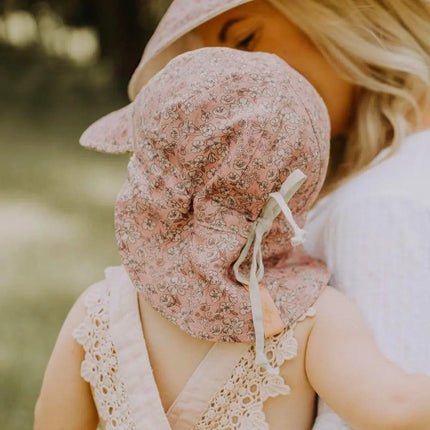 Bedhead Reversible Baby Flap Hat - Florence / Flax-Bedhead Hats-Hello Charlie