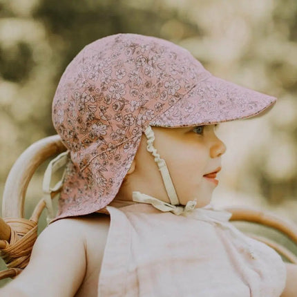 Bedhead Reversible Baby Flap Hat - Florence / Flax-Bedhead Hats-Hello Charlie