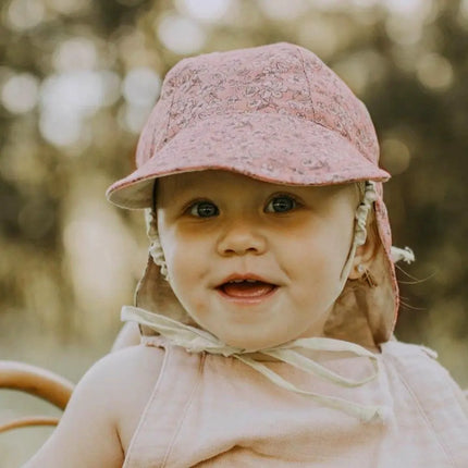Bedhead Reversible Baby Flap Hat - Florence / Flax-Bedhead Hats-Hello Charlie