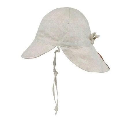 Bedhead Reversible Baby Flap Hat - Florence / Flax-Bedhead Hats-Hello Charlie