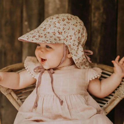 Bedhead Reversible Baby Flap Hat - Harlow / Rosa-Bedhead Hats-XXS-Hello Charlie