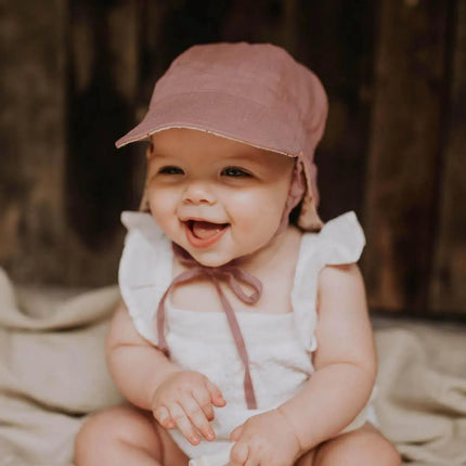 Bedhead Reversible Baby Flap Hat - Harlow / Rosa-Bedhead Hats-XXS-Hello Charlie