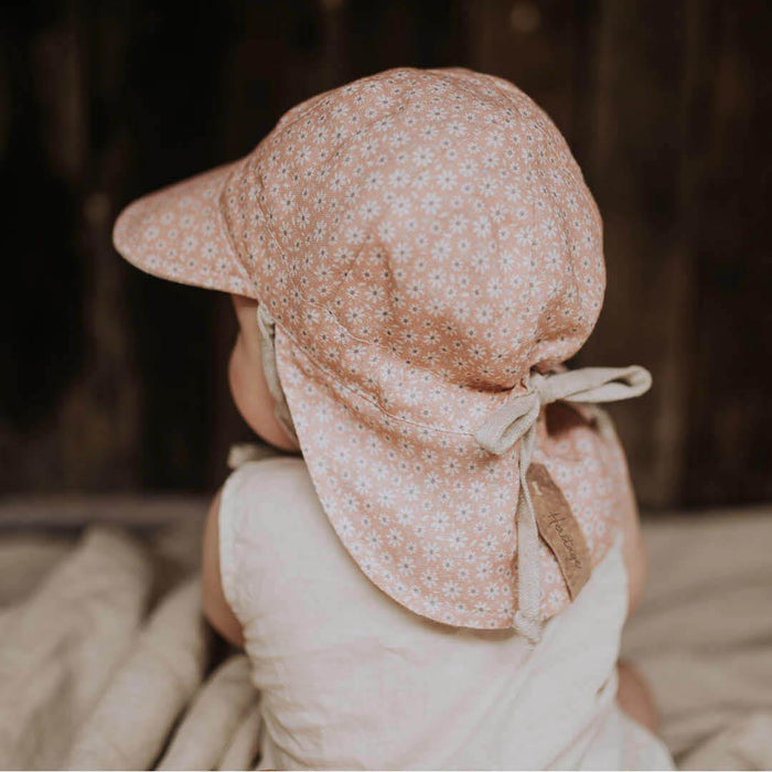 Bedhead Reversible Baby Flap Hat - Polly / Flax - Hello Charlie