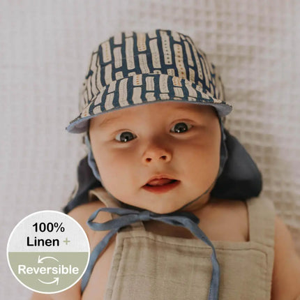 Bedhead Reversible Baby Flap Hat - Simpson / Steele-Bedhead Hats-Hello Charlie
