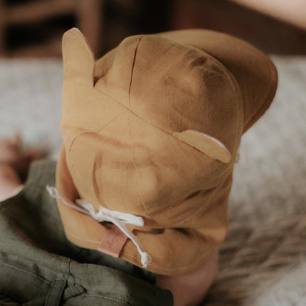 Bedhead Roamer Reversible Teddy Infant Flap Hat - Maize / Flax-Bedhead Hats-XS-Hello Charlie