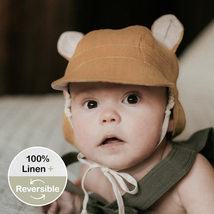 Bedhead Roamer Reversible Teddy Infant Flap Hat - Maize / Flax-Bedhead Hats-XS-Hello Charlie