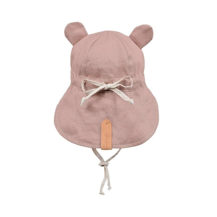 Bedhead Roamer Reversible Teddy Infant Flap Hat - Rosa / Flax - Hello Charlie