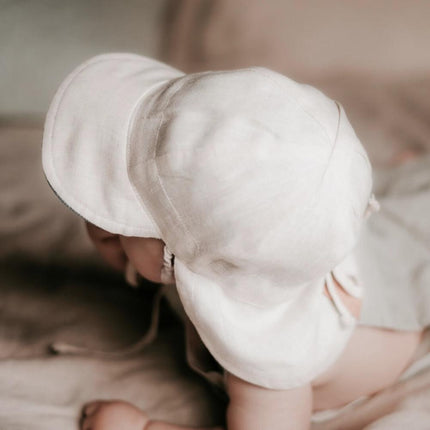 Bedhead Roamer Reversible Teddy Infant Flap Hat - Steele / Flax-Bedhead Hats-XS-Hello Charlie