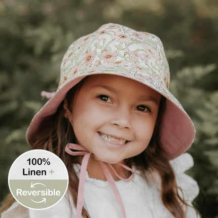 Bedhead Wanderer Infant & Kids Reversible Panel Bucket Sun Hat - Poppy / Rosa-Bedhead Hats-Medium-Hello Charlie