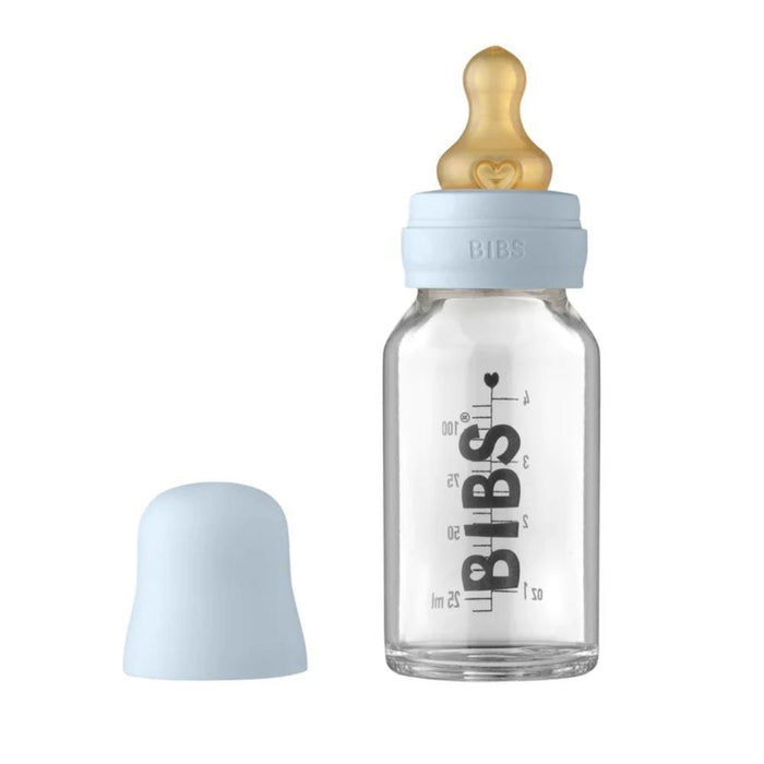 BIBS Glass Baby Bottle Set - 110ml-Baby Blue-Hello-Charlie