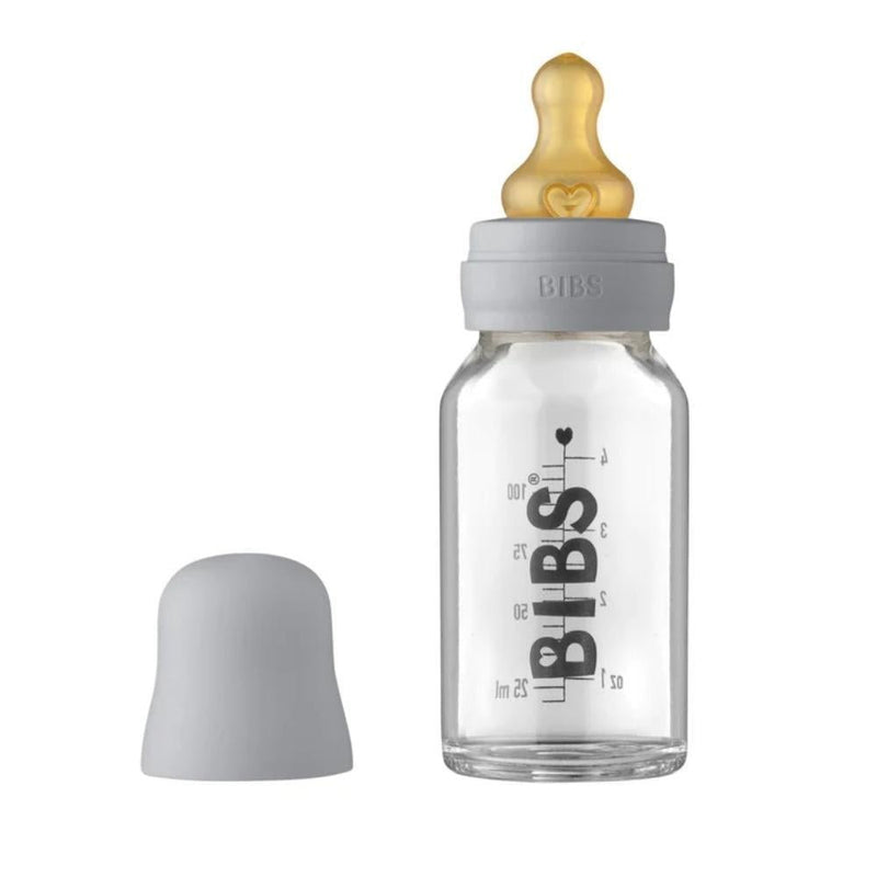 BIBS Glass Baby Bottle Set - 110ml-BIBS-Baby Blue-Hello Charlie