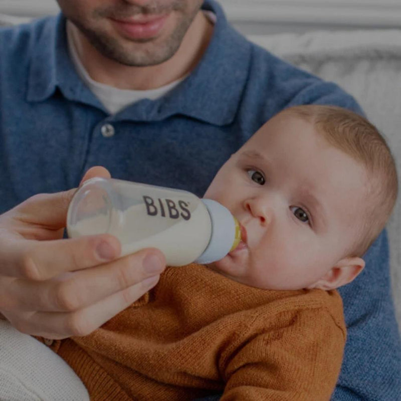 BIBS Glass Baby Bottle Set - 110ml-BIBS-Baby Blue-Hello Charlie