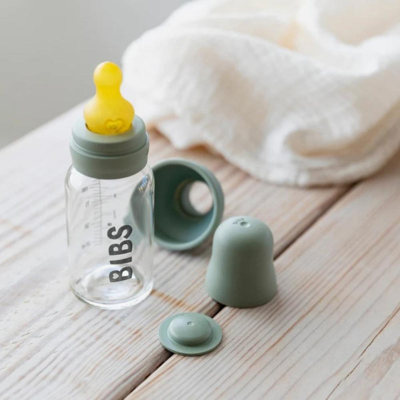 BIBS Glass Baby Bottle Set - 110ml-BIBS-Baby Blue-Hello Charlie