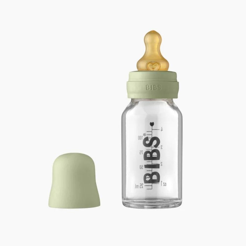 BIBS Glass Baby Bottle Set - 110ml-BIBS-Baby Blue-Hello Charlie