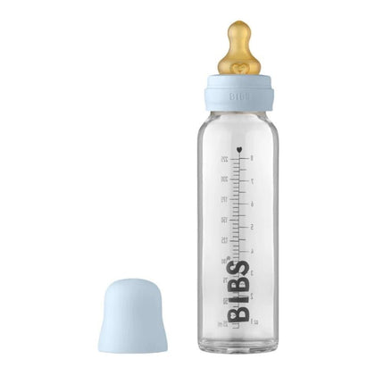 BIBS Glass Baby Bottle Set - 225ml-BIBS-Baby Blue-Hello Charlie