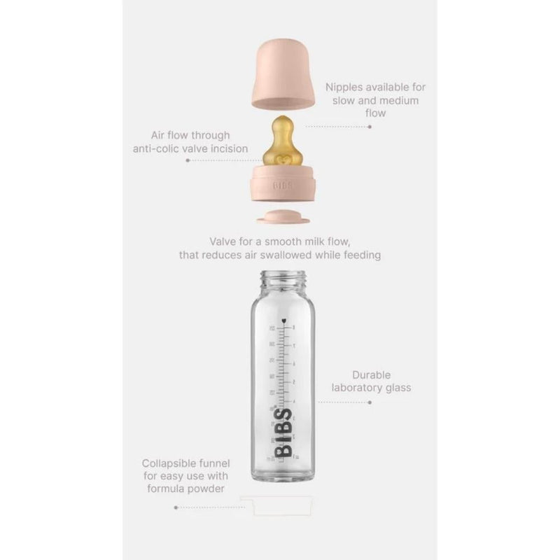BIBS Glass Baby Bottle Set - 225ml-BIBS-Dusty Lilac-Hello Charlie