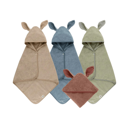 BIBS Organic Hoodie Baby Bath Towel-BIBS-Petrol-Hello Charlie