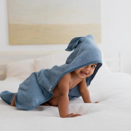 BIBS Organic Hoodie Baby Bath Towel-BIBS-Petrol-Hello Charlie