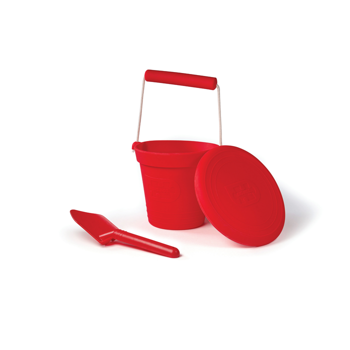 Bigjigs Adventure Silicone Bucket - Cherry Red--Hello-Charlie