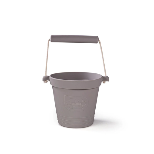 Bigjigs Adventure Silicone Bucket - Stone Grey--Hello-Charlie