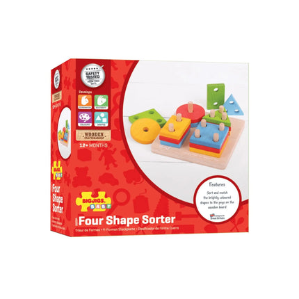 Bigjigs Toys First Four Shape Sorter-BigJigs-Hello Charlie