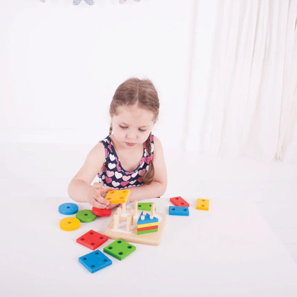 Bigjigs Toys First Four Shape Sorter-BigJigs-Hello Charlie