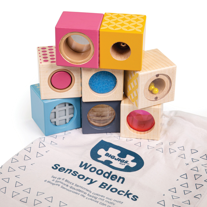 Bigjigs Toys FSC Wooden Sensory Blocks--Hello-Charlie