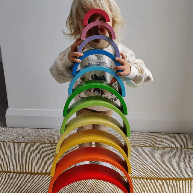 Bigjigs Toys Wooden Stacking Rainbow - Large-BigJigs-Hello Charlie