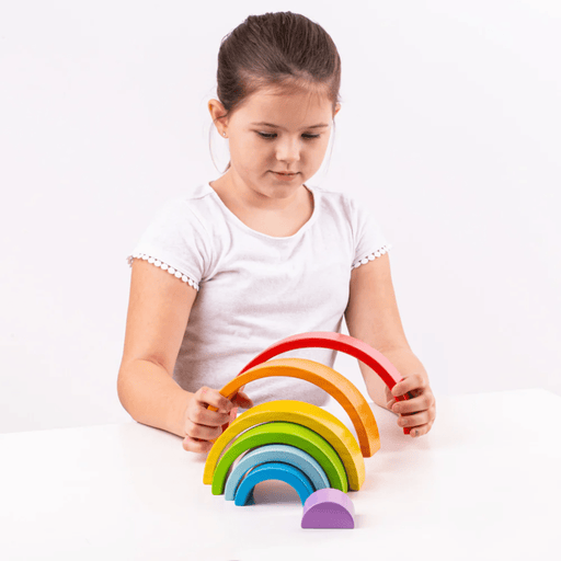 Bigjigs Toys Wooden Stacking Rainbow - Small - Hello Charlie