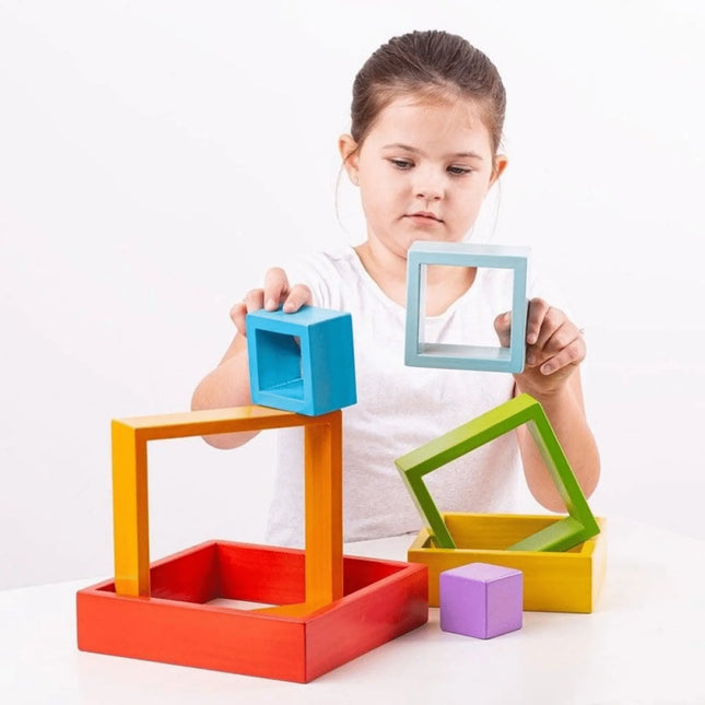 Bigjigs Toys Wooden Stacking Squares-BigJigs-Hello Charlie