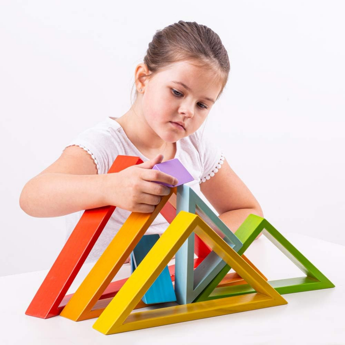 Bigjigs Toys Wooden Stacking Triangles--Hello-Charlie