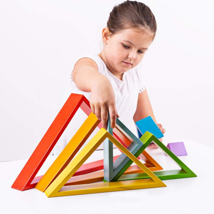 Bigjigs Toys Wooden Stacking Triangles--Hello-Charlie