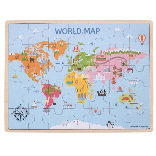 Bigjigs Toys World Map Puzzle--Hello-Charlie