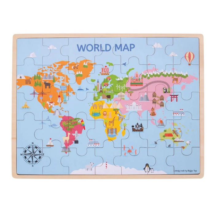 Bigjigs Toys World Map Puzzle--Hello-Charlie