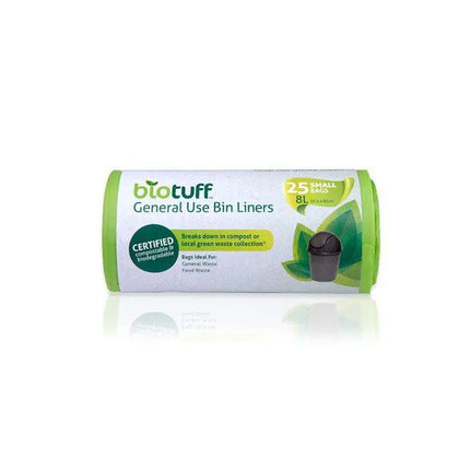 Biotuff Compostable Bin Liners Small 8L-Biotuff-25 bags-Hello Charlie